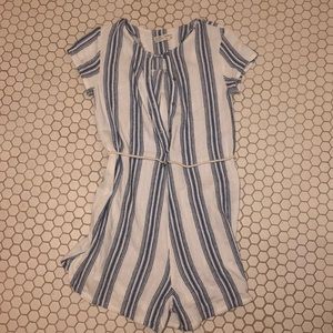 Blue and white striped Romper